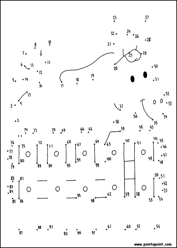 jeu du dessin par points à colorier