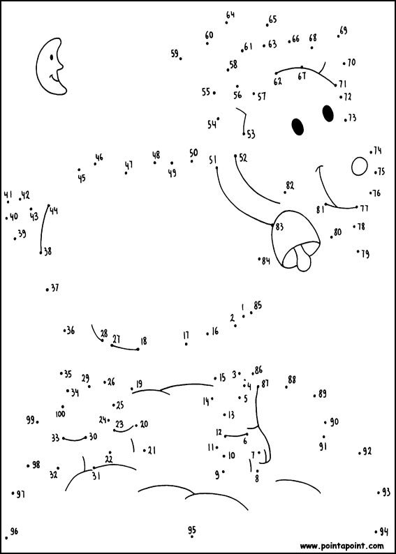 jeu du dessin par points à colorier