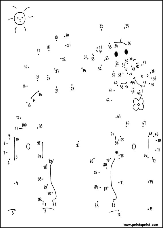 jeu du dessin par points à colorier