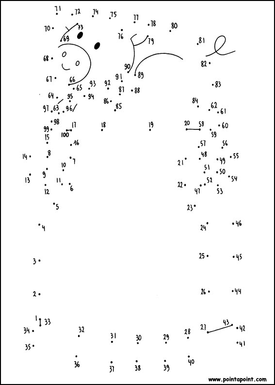 jeu du dessin par points à colorier