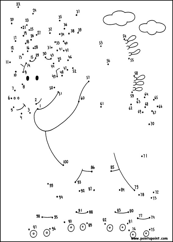 jeu du dessin par points à colorier