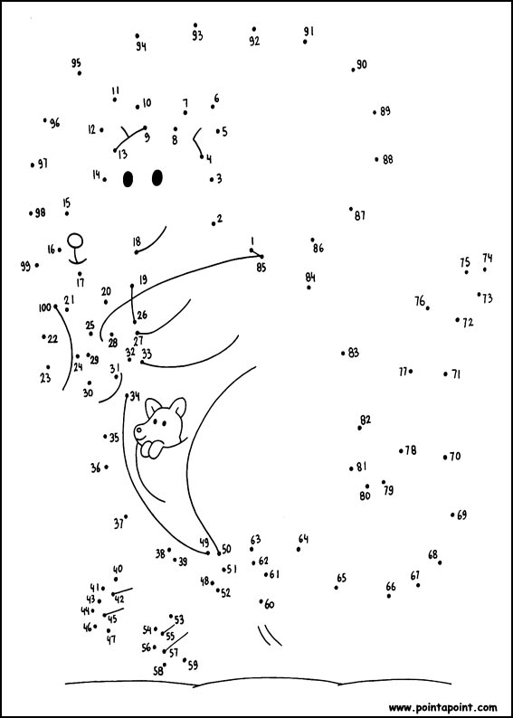 jeu du dessin par points à colorier