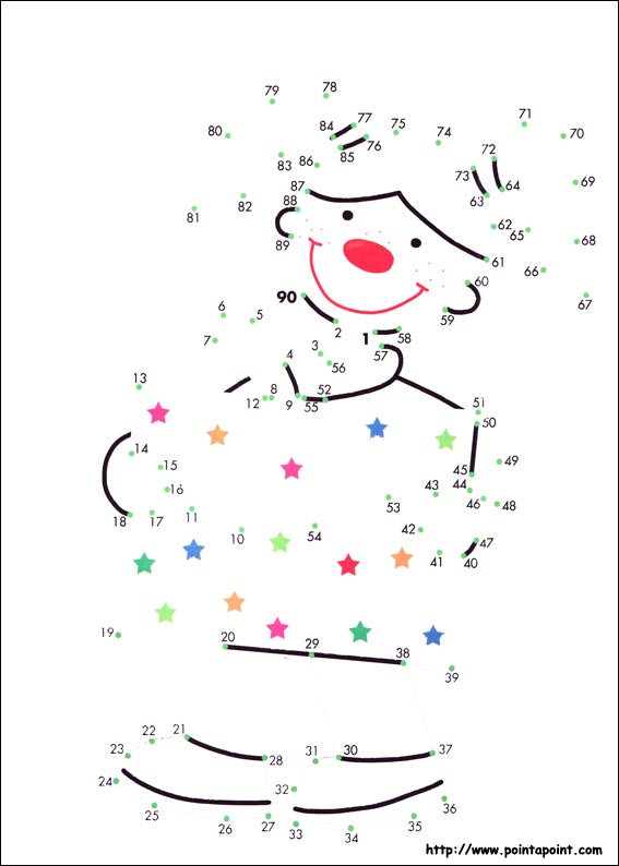 jeu du dessin par points à colorier