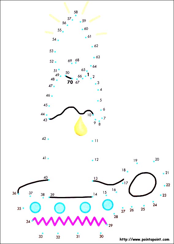 jeu du dessin par points à colorier