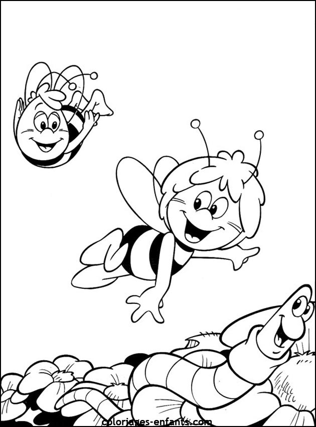 coloriage  imprimer d'abeilles
