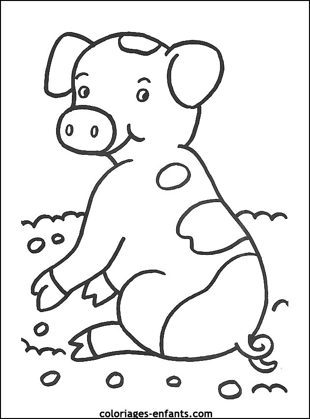 Coloriage à imprimer : Un cochon