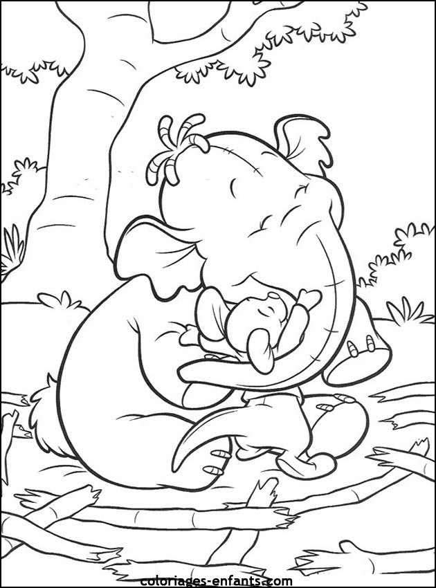 coloriage d'lphant - dessin  colorier d'animaux