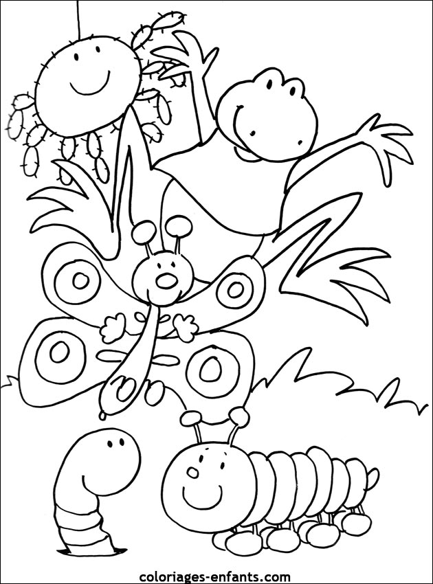 coloriage de grenouille sur coloriages-enfants.com