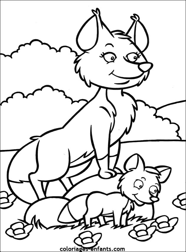 coloriage de renards sur coloriages-enfants.com