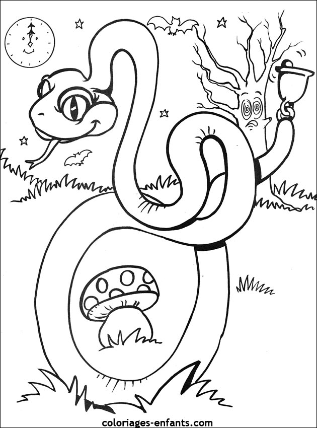 coloriage de serpent sur coloriages-enfants.com