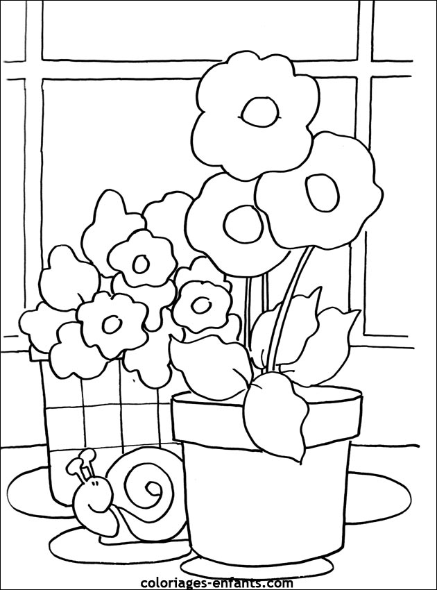 Les coloriages de fleurs sur  coloriages-enfants.com