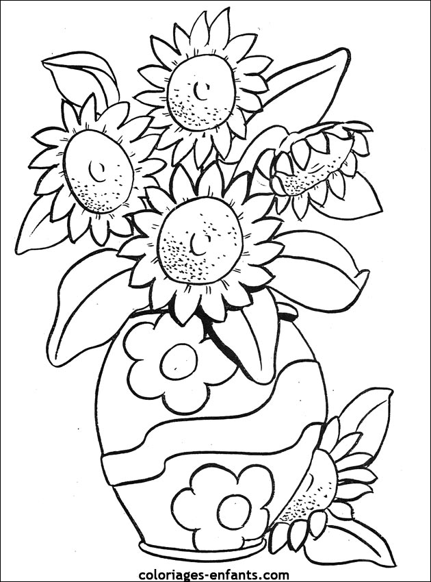 Les coloriages de fleurs sur  coloriages-enfants.com