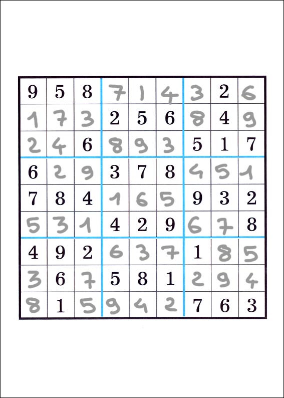 solution du jeu du sudoku