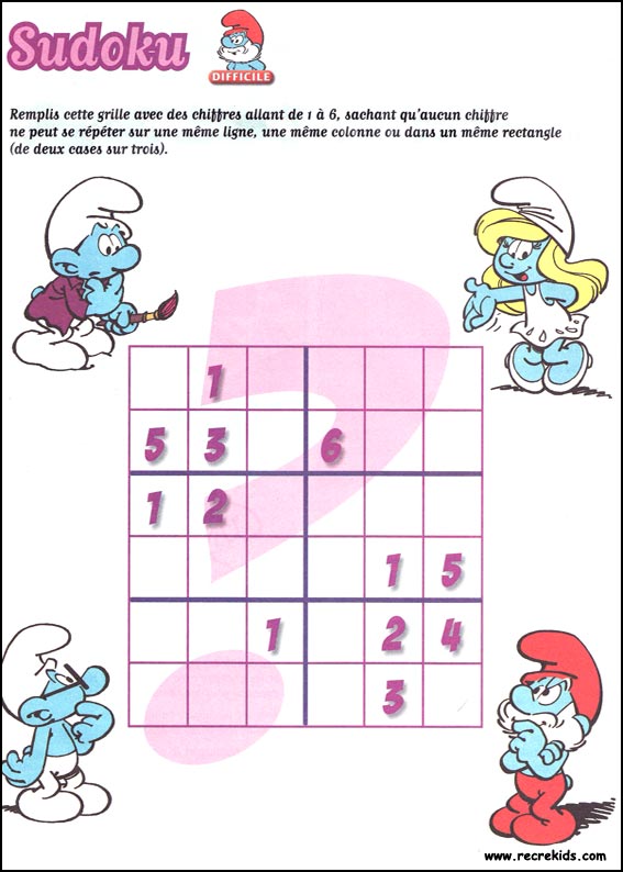 Jeux du sudoku  imprimer