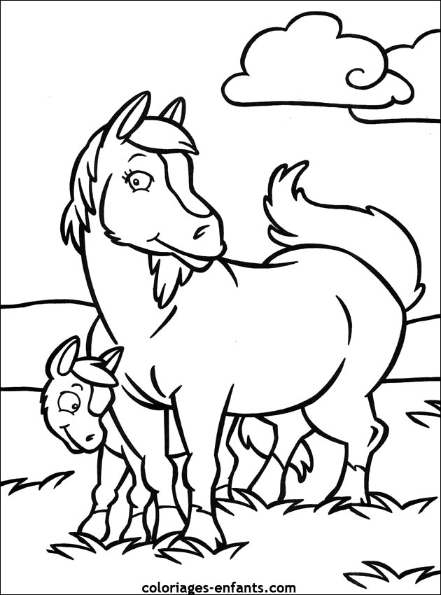 coloriages de chevaux pour enfants