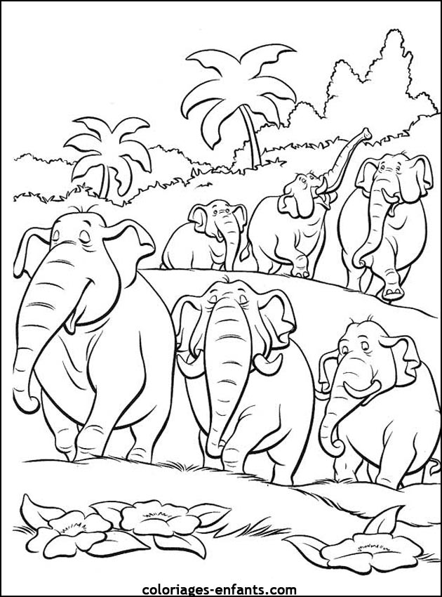 coloriage d'lphant - dessin  colorier d'animaux