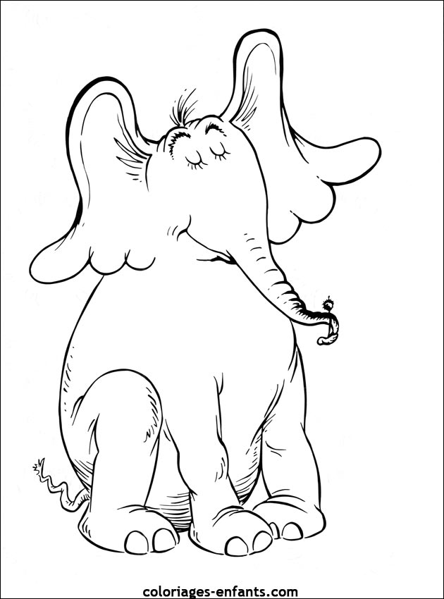 coloriage d'lphant - dessin  colorier d'animaux