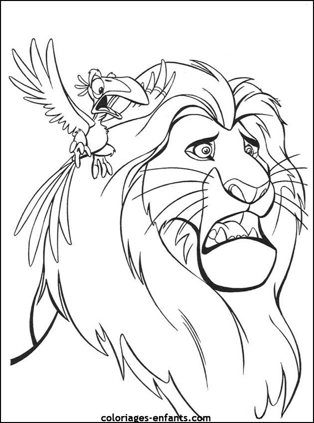 Coloriage de lion à imprimer sur coloriages - enfants