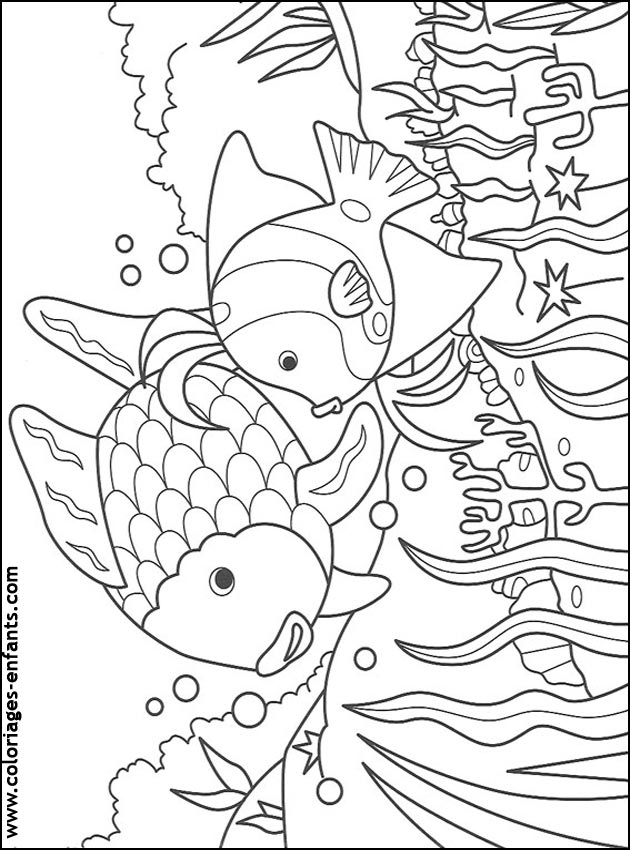 coloriage de poisson - dessin d'animaux à imprimer pour enfant