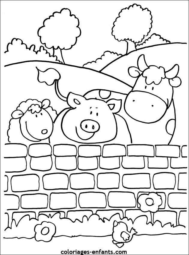 coloriage de vache - dessins d'animaux à imprimer pour enfant