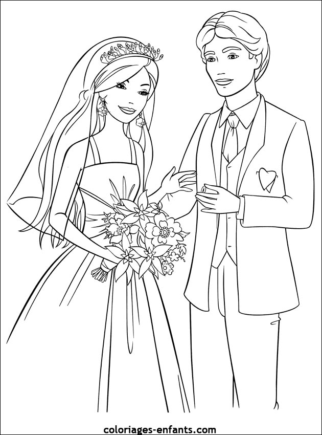 Coloriage de mariage à imprimer sur coloriages-enfants.com