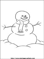 Coloriage d'un bonhomme de neige