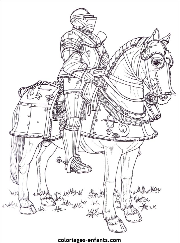 Knights Guard The Castle | Castles and Knights | Horse coloring pages ...