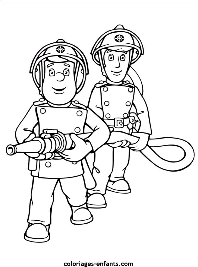 coloriage de métiers : un pompier